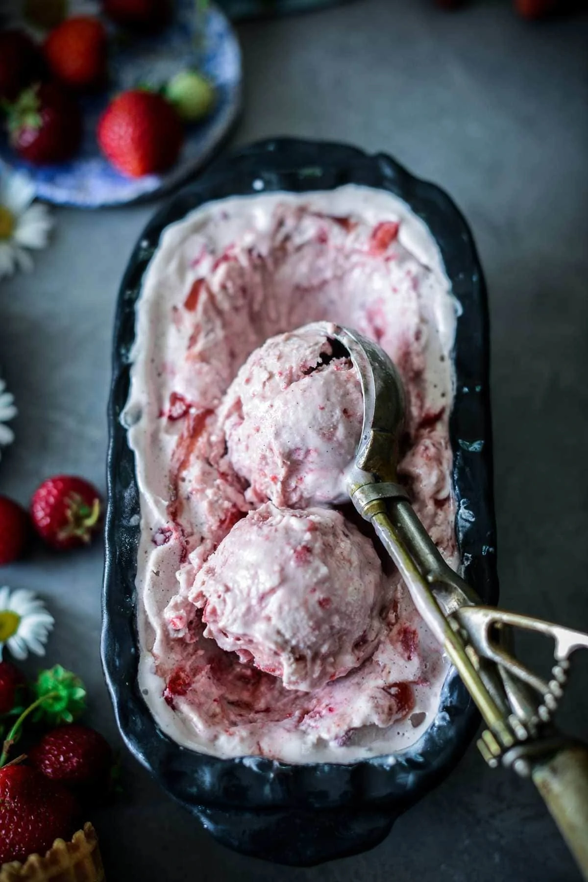 Fare Isle Vegan Strawberry Coconut Milk Ice-cream with Strawberry Jam Ripple