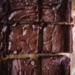 Vegan brownies with a shiny crinkly top